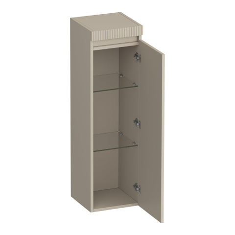 BRAUER Joy Wavy Hoge kast - 120x35x35cm - 1 deur - rechtsdraaiend - greeploos - mat beige SW1201296
