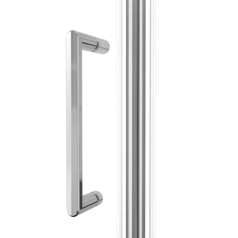 Fortifura Galeria Douchecabine - 100x140x200cm - scharnieren - deurgreep - stabilisatiestang - vlak - helder veiligheidsglas - hoogglans chroom SW1222492