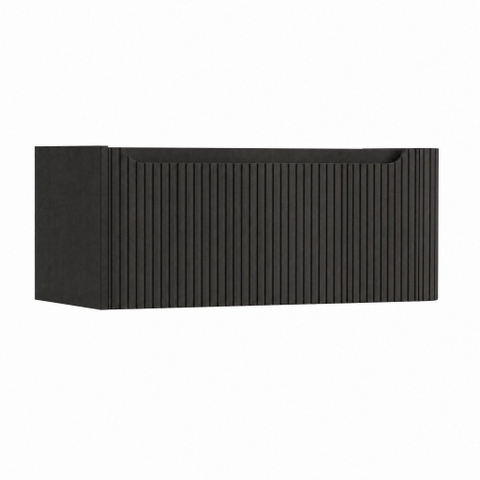 H&R Badmeubelen Juice Wastafelonderkast - 100x45x40cm - rechterhoek afgerond - 3D-front - 1 lade - geïntegreerde greep - basalt SW1259795