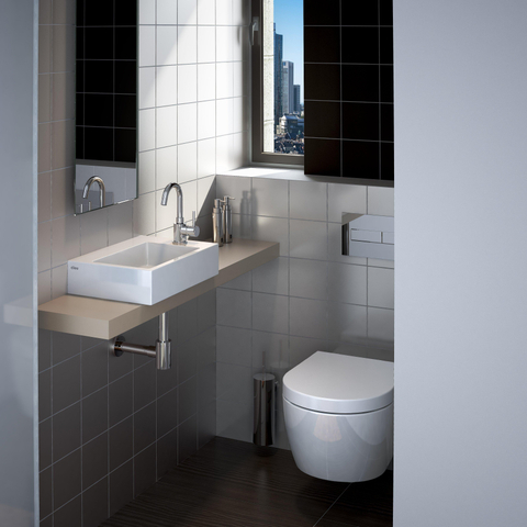 Clou Flush 2 Plus lave-mains 42,5x10,5cm trou de robinet pré-percé pierre minérale Blanc SW9384
