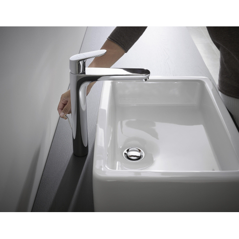 Hansgrohe Focus 1 greeps wastafelmengkraan - 230 met trekwaste - hoogglans chroom SW94946