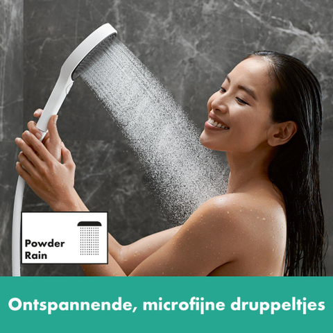 Hansgrohe RainFinity Doucheset - 130 - 3jet - ecosmart S Puro - 90cm Designflex - doucheslang - 160cm - mat wit SW918498