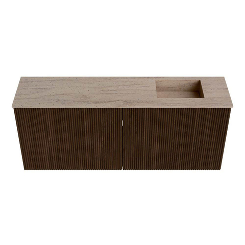 Mondiaz JOYA-DLUX 100cm meuble de toilette - couleur Walnut - Vasque FAYE position Droite 1 trou de robinet couleur Saba. SW1424664