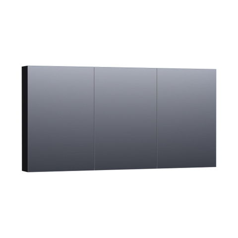 BRAUER Impress Deluxe armoire de toilette – 139 x 70 x 15 cm – LED indirecte – Noir mat SW370056