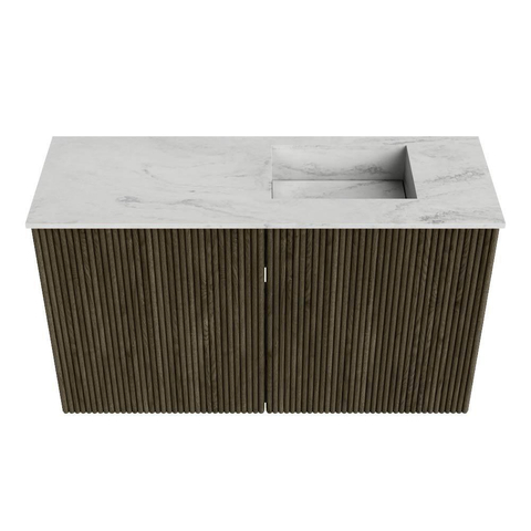 Mondiaz JOYA-DLUX 70cm meuble de salle de bains - couleur Shadow - Vasque FAYE position Droite 1 trou de robinet couleur Opalo. SW1422976