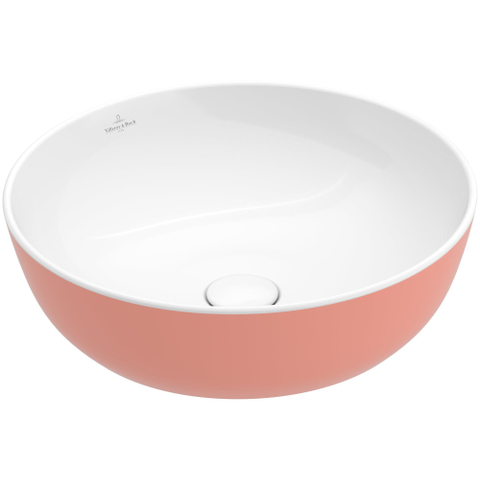 Villeroy & Boch Artis opzetwastafel - 43x43cm - zonder kraangat - zonder overloop CeramicPlus - Powder (glans roze) SW68809