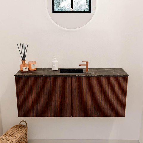 Mondiaz JOYA-DLUX 100cm toiletmeubel - kleur Ruby - Wastafel FAYE positie Midden 1 kraangat kleur Lava. SW1423630
