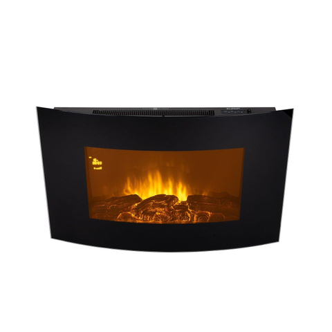 Eurom Valencia Foyer décoratif mural 2000 watts 14,5x88,3x56cm Métal Verre Noir SW486920