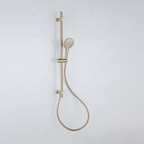 FugaFlow Eccelente Sobrado Barre de coulissement - 90cm - avec coude de raccord mural intégré - Laiton brossé SW1468252