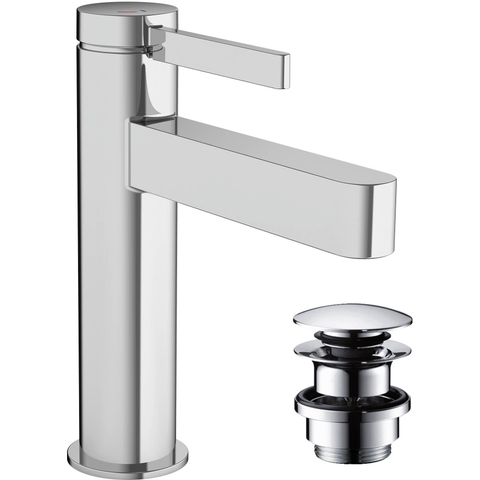 Hansgrohe Finoris 1 greeps wastafelkraan - 110 - coolstart - met afvoerplug - hoogglans chroom SW651103