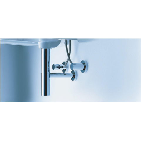 Hansgrohe Flowstar Premium verstelbare designbekersifon 5/4 met muurbuis - met rozet - hoogglans chroom 0457345