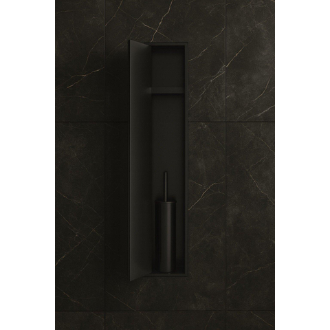 Hotbath &MORE Inbouw nis & borstelgarnituur - 16x60x12.6 cm - PVD - geborsteld zwart SW1245667