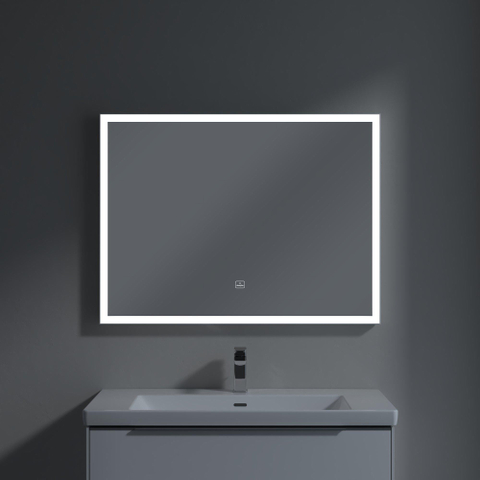 Villeroy & Boch Subway 3.0 spiegel - 100x75cm LED licht rondom - mat zilver SW641589