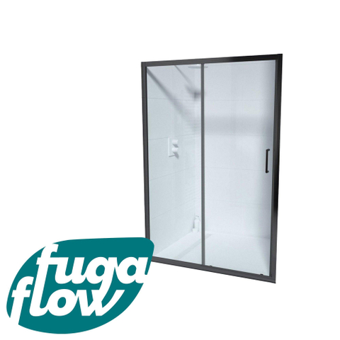 FugaFlow ID06 Quick Fit porte de douche coulissante - 120x190cm - 6mm verre de sécurité - profilé aluminium - anti calcaire - Noir mat SW999906