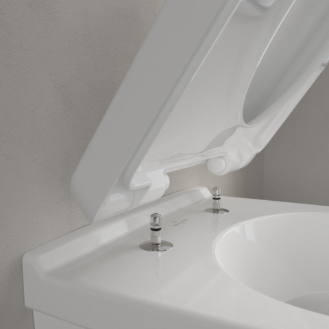 Villeroy & Boch O.novo pack combiné avec WC suspendu à fond creux Compact 49cm avec abattant avec softclose et quick release céramique+ blanc 0124081