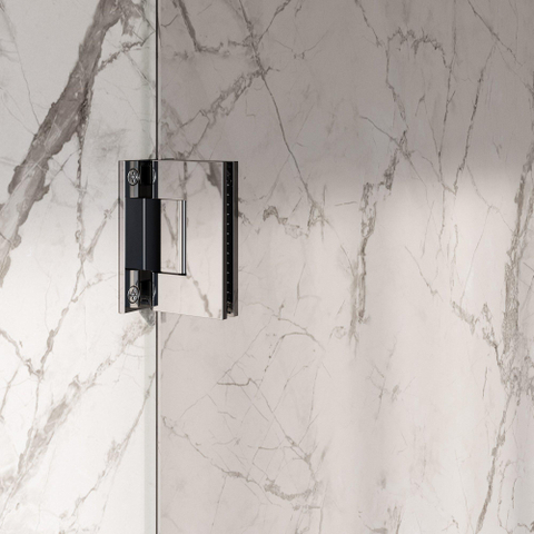 BRAUER Void Carving Cabine de douche - 90x100x200cm - porte battante - revêtement verre - réversible - verre clair - Chrome SW1418116