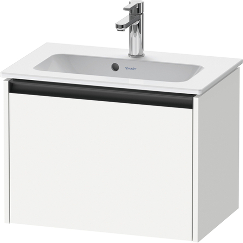 Duravit Ketho.2 Wastafelonderbouwkast - met 1 lade - 61x39x44cm - met greep antraciet - wit mat SW772882