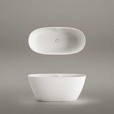 Zeza Élément Baignoire îlot - 145x71x60cm - solid surface - blanc mat SW1208794
