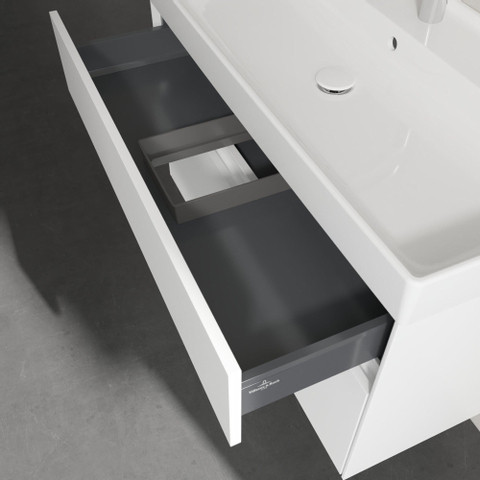 Villeroy & Boch Collaro wastafelonderkast - 95.4x54.6cm - 2 lades - mat wit SW479504
