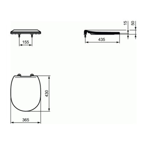 Ideal Standard Connect closetzitting met deksel dun wit 0181201
