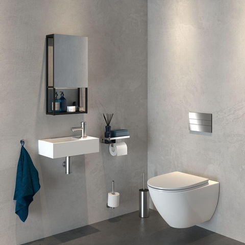 Tiger Caddy Porte-rouleau de papier toilette avec tablette Acier inoxydable brossé SW877202
