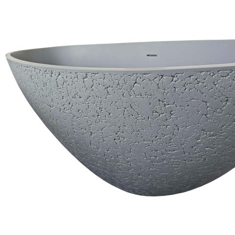 Best Design Just Solid vrijstaand bad 180x85x52cm Craquele-stone Lava grijs SW420074