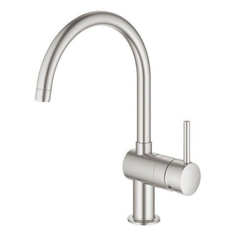 Grohe Minta Keukenkraan - hoog - draaibare ronde uitloop - Brushed Supersteel (RVS) 0102509