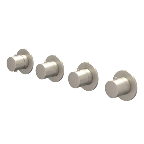 IVY Bond Partie apparente - pour mitigeur thermostatique encastré - 3 robinets d'arrêt - Symmetry - rosaces rondes Nickel brossé PVD SW1031024