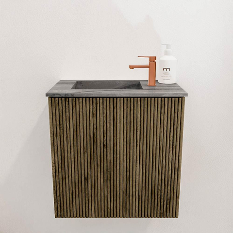 Mondiaz JOYA-DLUX 40cm meuble de toilette - couleur Dusk - Lavabo FAYE position Gauche 1 trou de robinet couleur Sombra. SW1426109