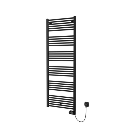 Plieger Elba Electrical Elektrische Designradiator - 170.2x60cm - met thermostaat - 900w - mat zwart SW1221765