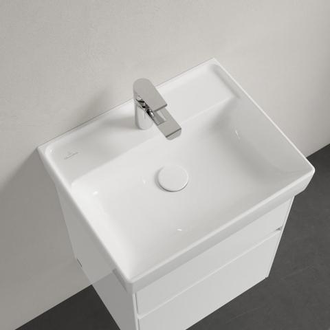 Villeroy & Boch Collaro fontein - 50x40cm - met overloop - 1 kraangat - White Alpine (glans wit) SW358368