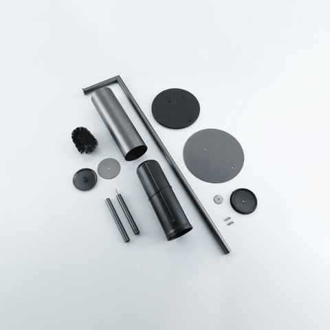 Fortifura Calvi vrijstaande toiletrolhouder - met toiletborstel - PVD - geborsteld gunmetal (antraciet) SW1189061