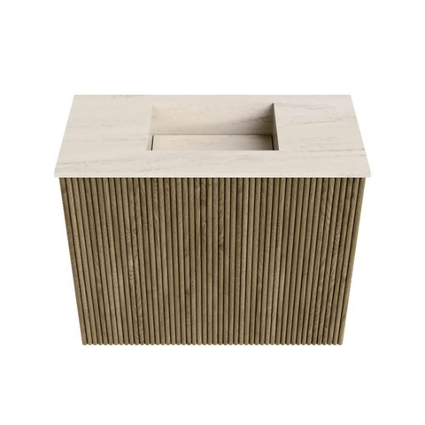 Mondiaz JOYA-DLUX 50cm meuble de toilette - couleur Dusk - Vasque FAYE position Milieu Sans trou de robinet couleur Meli. SW1425804