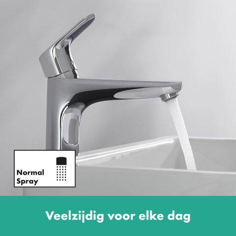 Hansgrohe Focus E2 wastafelkraan highriser - inclusief ComfortZone - 190 met waste - hoogglans chroom 0605544
