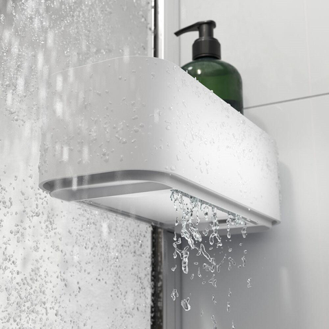 Sealskin Inc. Porte de douche pivotante et paroi latérale 100x100x200cm avec panier de douche verre de sécurité clair 8mm avec revêtement anticalcaire Argent brillant SW795485