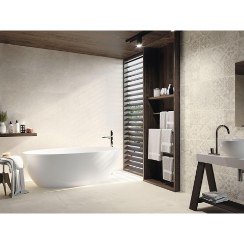 ÉCHANTILLON Terravito Aderno Carrelage murale - 40x120cm - Rectangle - 11mm - rectifié - Aspect béton - Arkety bone SW735848