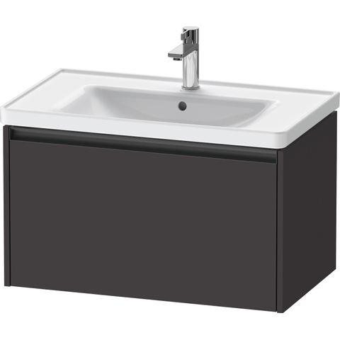 Duravit Ketho.2 Wastafelonderbouwkast - met 1 lade - 78.4x45.5x44cm - met greep antraciet - grafiet supermat SW772966