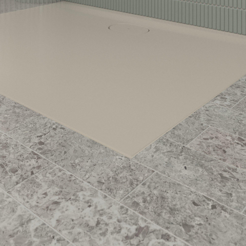 Villeroy & Boch Ecora douchebak - 120x90x3.5cm - afvoer lange zijde - almond (beige) SW1558903