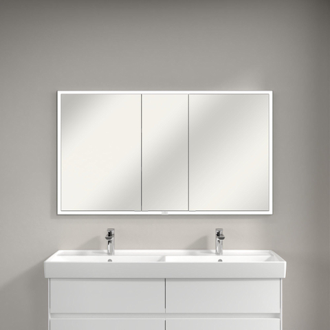 Villeroy & Boch My View Now My view - inbouw spiegelkast - 130x75cm - 3 deuren - 3 contactdoos LED - zilver SW641678