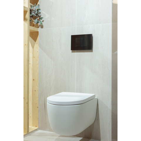 QeramiQ Dely Swirl WC suspendu – sans bride – profondeur 53 cm – avec abattant softclose 35 mm – blanc mat SW1026265