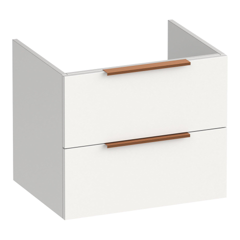 BRAUER Elevate meuble sous-lavabo 60 sans poignées à poser 2 tiroirs à fermeture douce et 1 découpe pour siphon - blanc mat SW1200304