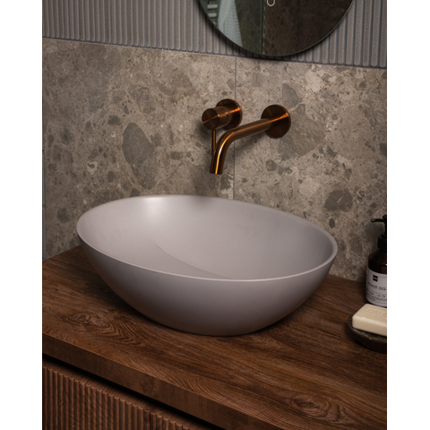 Zeza Element Waskom - 51x35.5x14.2 - solid surface - mat licht grijs SW1208815
