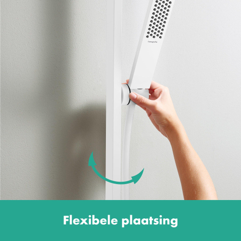 Hansgrohe Pulsify e Doucheset - 100 - 1jet - ecosmart+ - glijstang 90cm m.wit - mat wit SW918000