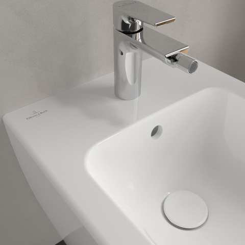 Villeroy & Boch Subway 2.0 staand bidet - 37x56cm - 3 kraangaten middelste open - met overloop - White Alpine (glans wit) 1025182