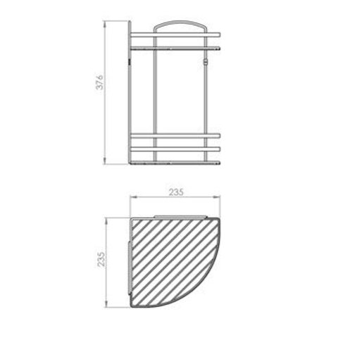 Plieger Solid étagère d'angle 2 niveaux modèle fil chromé SW104939