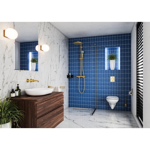 Grohe Essentials Toiletborstelhouder - wandmontage - rond - open - brushed cool sunrise (goud) SW99045