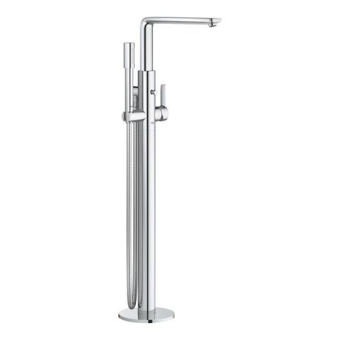 Grohe Lineare New Afbouwdeel - voor vrijstaande badkraan - vloermontage - met omstel - met Sena handdouche - doucheslang 125cm - chroom SW97561