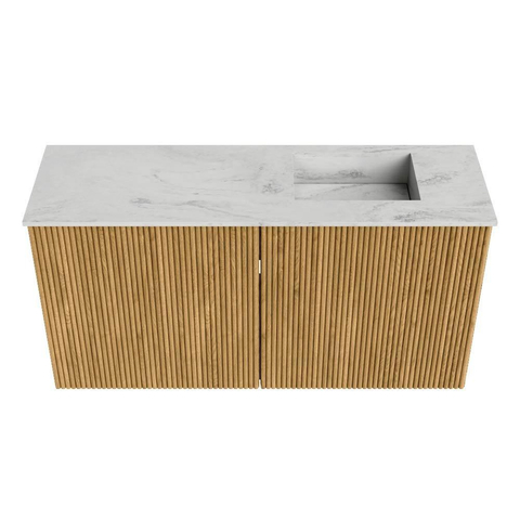 Mondiaz JOYA-DLUX 80cm toiletmeubel - kleur Oak - Wastafel FAYE positie Rechts Zonder kraangat kleur Opalo. SW1422120