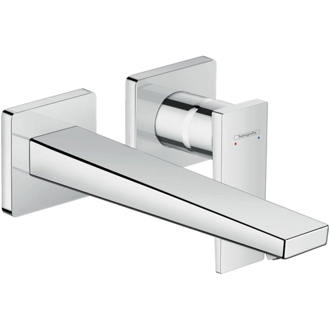Hansgrohe Metropol 1 greeps wastafelkraan - afbouwdeel - met voorsprong 225 mm en afvoerplug - mat zwart SW358665