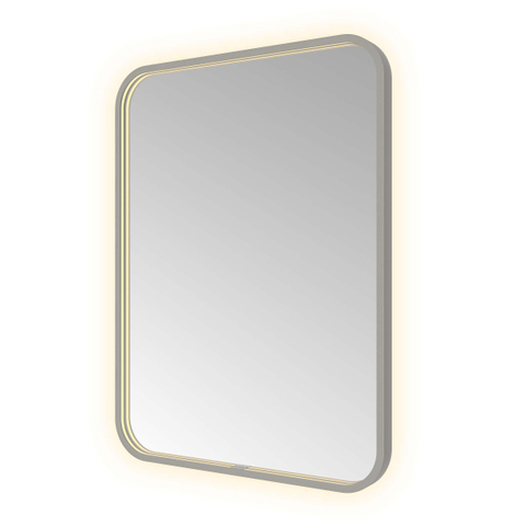 Hotbath &MORE Spiegel - 60x80cm - direct en indirect LED - spiegelverwarming - color changing - dimbaar - met afstandsbediening - PVD - geborsteld gunmetal antraciet SW1246086